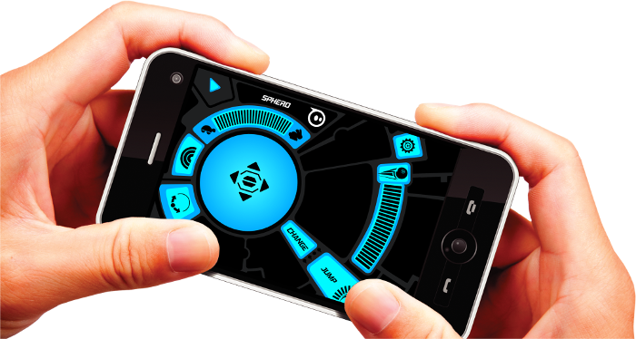 Sphero'yu Android, iOS ve Windows Phone tabanlı telefonunuzla y&ouml;netebilirsiniz.