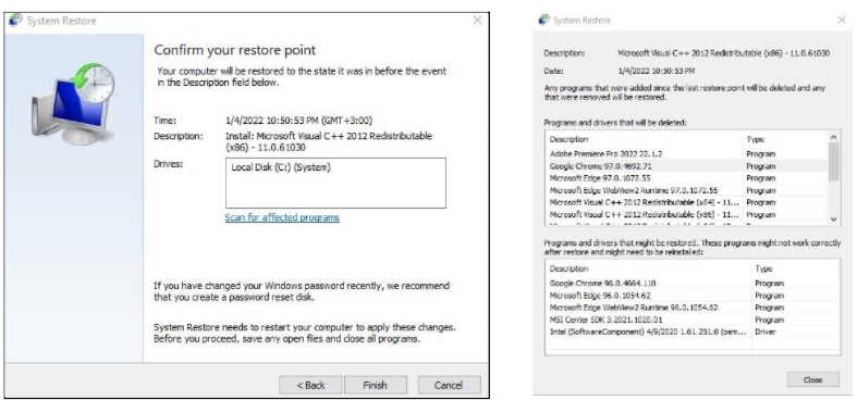 Sistem Geri Yükleme Noktası ( VSS Yazma üzerine kopya )