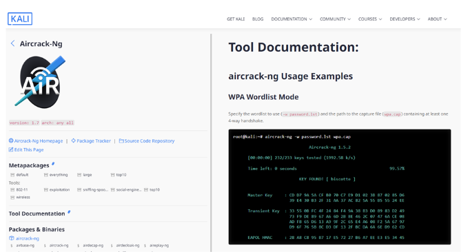 Aircrack-ng paketi arayüzü