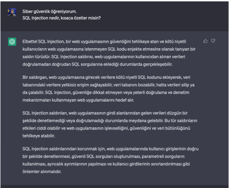 ChatGPT ile Siber Güvenlik Eğitimi