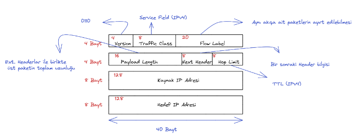 Şekil 2: IPv6 Header
